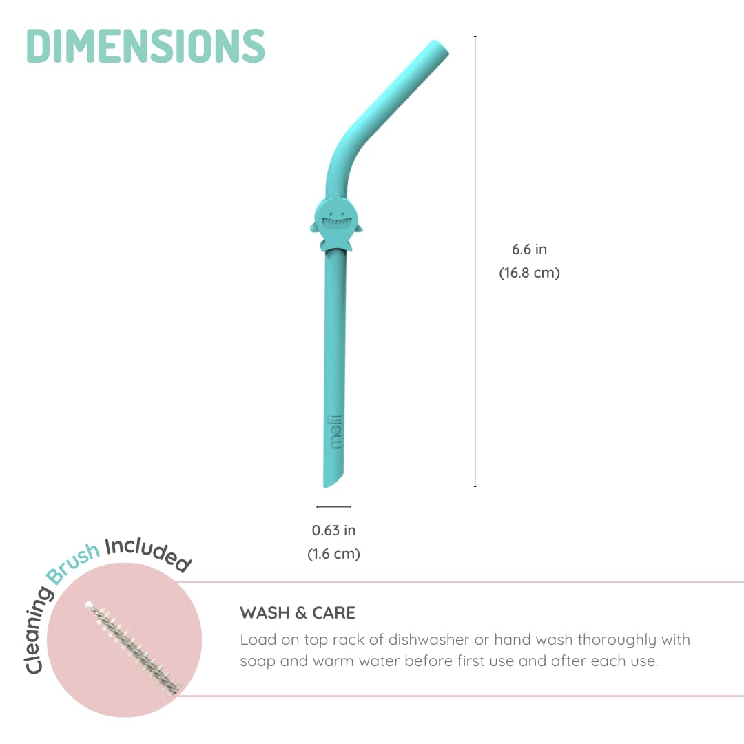 Reusable Silicone Animal Straws for Toddlers & Kids with Cleaning Brush – BPA Free, Dishwasher & Microwave Safe (6 Straws)