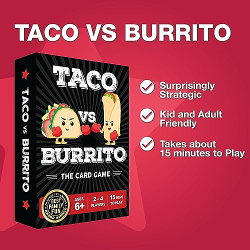 Taco vs Burrito Family Board Games for Kids 68, 812 and Up Fun
