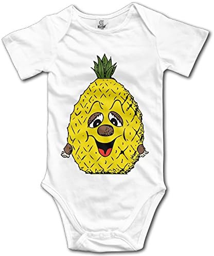 Show Time Pineapple Dog Face Short Sleeve Bodysuit Outfits White 12 Months