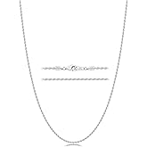Gacimy 925 Sterling Silver Rope Chain for Women Men, 1.2mm 1.5mm 1.8mm Width 16 18 20 22 24 Inches Length