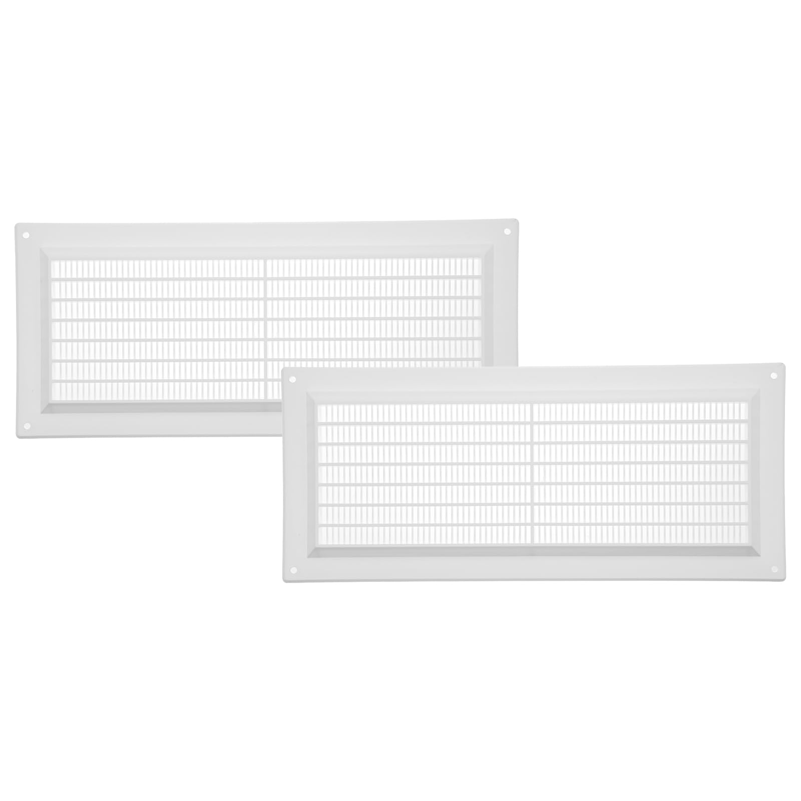 Photo 1 of Vent Systems 3" x 10" Inch (Opening Dimensions) White Plastic Air Vent Cover - 2 Pack - Rectangular Return Grille with Mesh Screen - HVAC Ventilation Grill for Home Improvement - Indoor, Outdoor Use