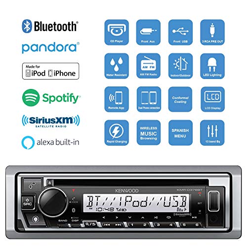 Kenwood Single DIN MP3 USB/AUX Marine Boat Yacht Stereo Receiver