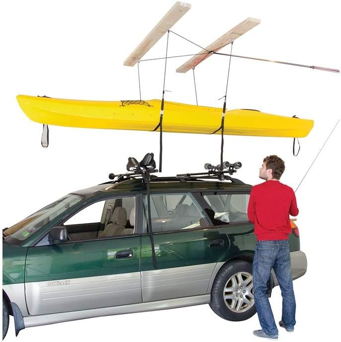 HARKEN Kayak Hoist Overhead Garage Storage, Lifts Load Evenly, Safe AntiDrop