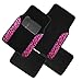Two Tone 4 Piece Animal Print Floor Mats (Pink and Black Leopard)