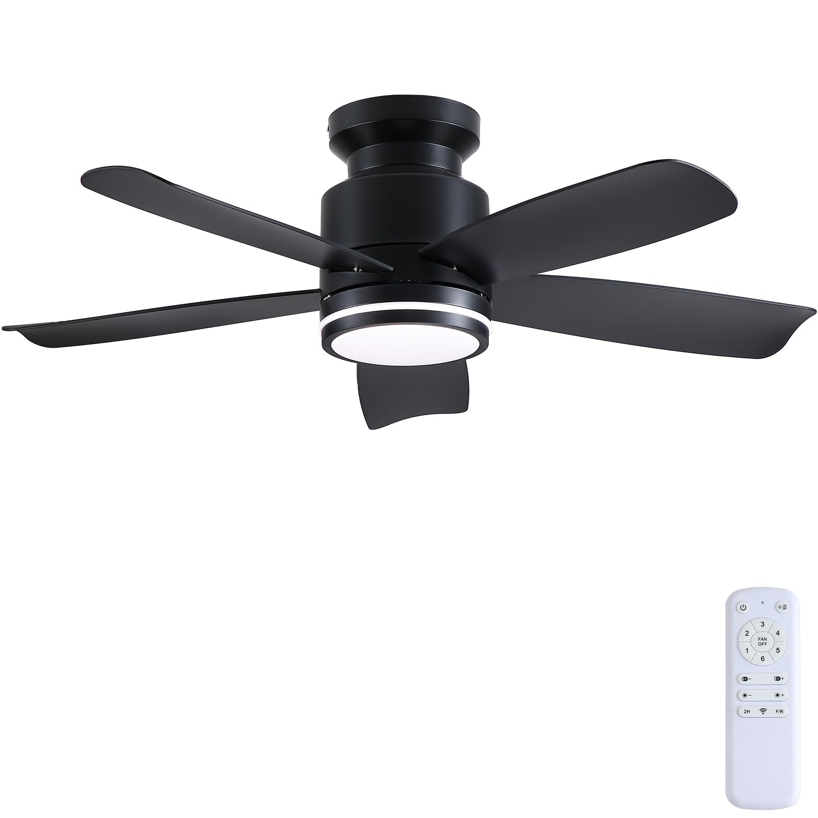 Photo 1 of *********READ CLERK NOTES**********  
Wiviniya Ceiling Fans with Lights and Remote Control, 41 inch Low Profile Flush Mount Ceiling Fan, 3 CCT LED Dimmable Lights 5 Reversible Plastic Blades 6 Speeds for Bedroom Living Room, Black