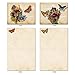 The Best Card Company - 10 Boxed Note Cards with Flowers - Blank Assorted Floral Notecards Bulk (4 x 5.12 Inch) - Fluttering Words M6477OCB