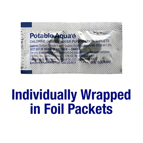 Potable Aqua Chlorine Dioxide Water Purification Tablets 30 Count on