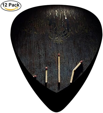 Gufun Guitar Picks Matchstick Art Custom Three Size Electric Celluloid Plectrums (12-Pack)