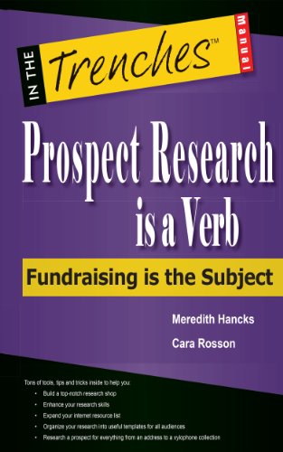 Amazon Com Prospect Research Is A Verb Fundraising Is The