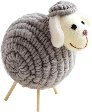wooden sheep with wool