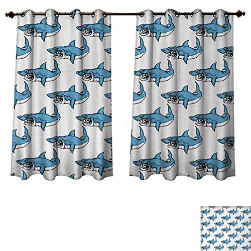 Anzhouqux Sea Animals Bedroom Thermal Blackout Curtains Fierce