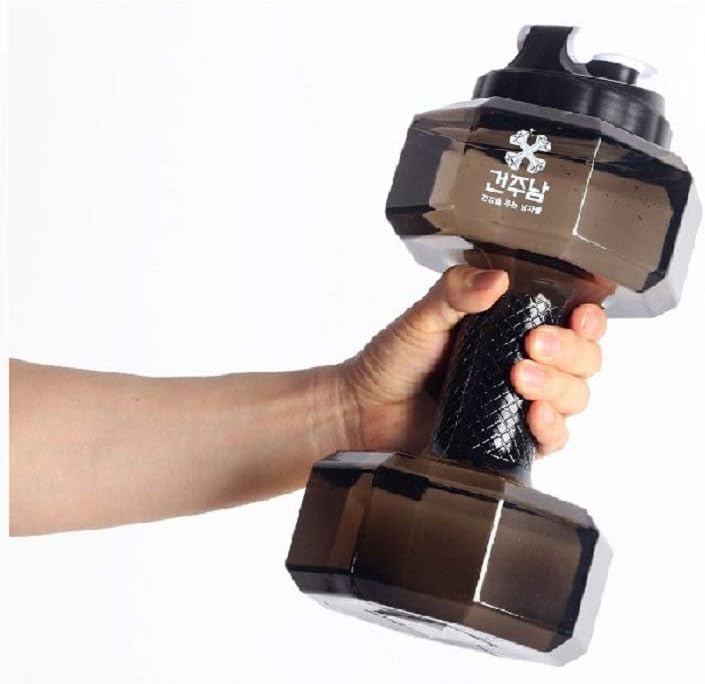 Dumbbell Drink & Play Water Bottle 2L Big Capacity Water Bottle for Fitness Gym Camping Bicycle Eco-Friendly Plastic Material