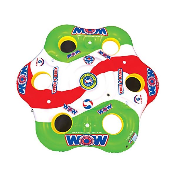 WOW-World-of-Watersports-13-2050-Tube-A-Rama-6-Person-Floating-Island-10-Foot-Diameter-Cooler-and-Cup-Holders