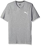 PUMA Men's Iconic V-Neck T-Shirt, Medium Gray Heather, XL