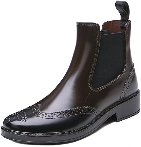 TONGPU Fashion Women's Waterproof Short Ankle Rubber Rain Boots US 7 Brown