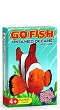 Arizona GameCo Go Fish Untamed Oceans - Go Fish, Old Maid, Slap Jack and War - Play 4 Classic Card Games for Kids with 1 Single Deck