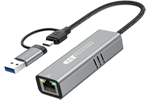 Luejnbogty USB 3.2 to 5Gbps Ethernet Adapter RTL8157 5000Mbps RJ45 Network Converter for Laptop Support 5G,2.5G,1G,100Mbps