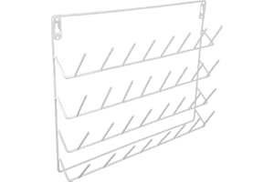 Artibetter 32-spool Thread Spool Wall Rack with Hooks, Metal Sewing Thread Organizer for Embroidery, Quilting,