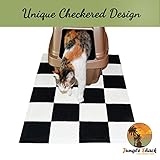 Cat Litter Mat XL -Best Extra Large Easy to Clean Mats -Quickly Brush Away Debris -Deep Grooves to Catch Kitty Litter Scatter -Durable Non-Slip Bed -Great for Litter Boxes -Purrfect for Paws!