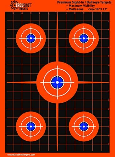 EasyShot Targets 50-Pack “Super-Saver” Bundle - Premium Bullseye Shooting Targets 18" X 12" inches | Maximum Visibility | Bright and Colorful Fluorescent Orange - Easy to See Your Shots Land.