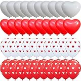 KatchOn Heart Balloons Decorations Kit for Valentines Day - Pack of 40 Ballons - Heart Shape Latex Balloons - Heart Printed Latex Balloons - Valentines Day Decorations - Valentine Balloons