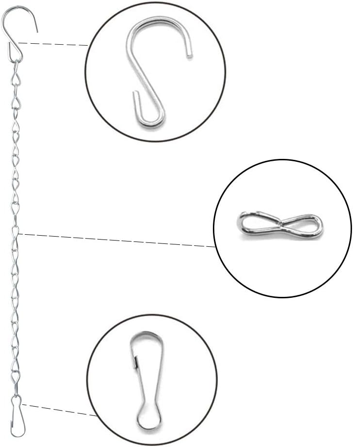 Teenitor 8 Pcs Hanging Chains with Clip & Hook for Bird Feeders Planters Lanterns and Ornaments - Image 4
