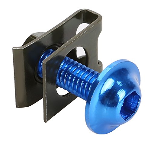 ECLEAR 10pcs/lot Motorcycle M6 Fairing Bolts Spire Speed Fastener Clips Washes Screws Spring Nuts CNC Aluminum Fits Harley Kawasaki Yamaha Suzuki Honda - Blue