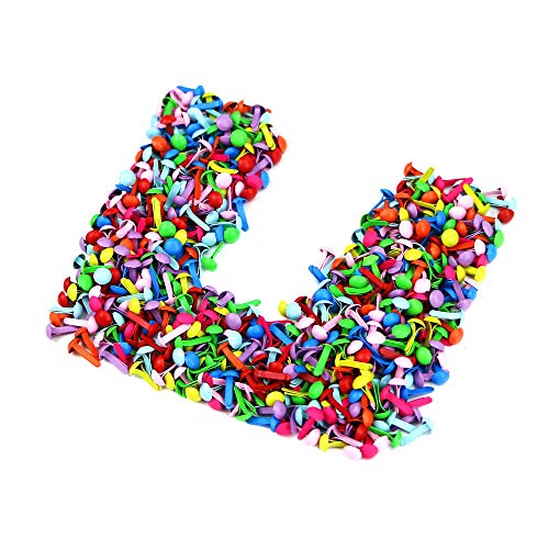Yexpress 600 Pcs Colorful Mini Brads,Metal Brad Paper Fastener for Scrapbooking Craft DIY Paper, Random Colors