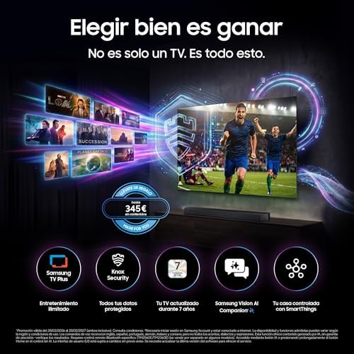 Smart TV Mini LED M72H 4K de 43 polegadas com Vision AI Companion, AI Mode Football TV Plus, Desporto, Cinema e Gaming