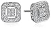 Sterling Silver Diamond Square Shape Stud Earrings (1/10 cttw, I-J Color, I2-I3 Clarity)