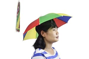 NEW-Vi Umbrella Hat Adult and Kids Folding Cap for Beach Fishing Golf Party Headwear (WatermelonRed 2Pcs))