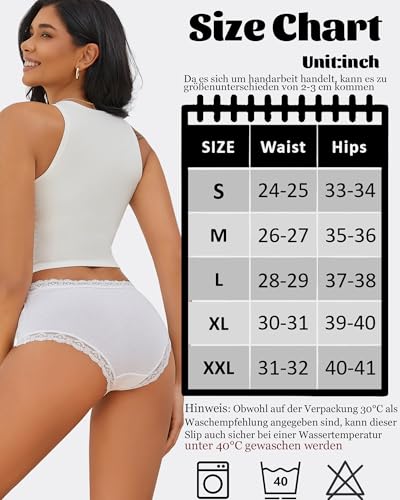 ALL OF ME Pack of 6 Women's Cotton Stilo Brazilian Lace Medium Waist Breathable Underwear Women Comfortable Multiple Pack S-XXL