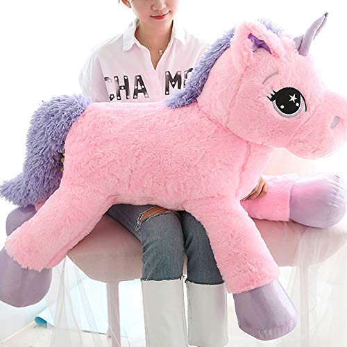 Giant Unicorn Stuffed Animal Toys,Large Pink Unicorns Plush Pillow Cushion for Birthday