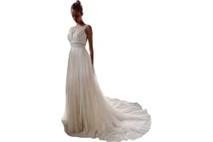 Sorayan Wedding Dresses for Bride Illusory Lace Bohemia V Neck Layers Tulle A Line Beachy Wedding Gowns…