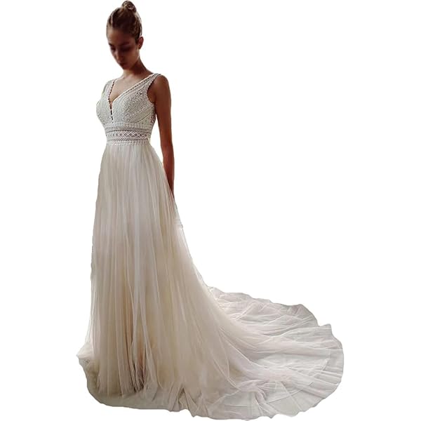 chinese dress ladies Lace Wedding Dresses Sweetheart Low Back Beach Bride Dress 2023 Sweep Train  A-line Wedding Gowns Off Shoulder White 8 at Amazon Women's Clothing store