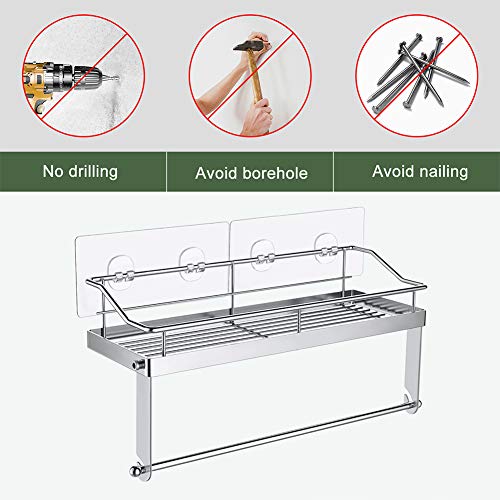 Carry360 Adhesive Paper Towel Holder Shelf,Wall Mounted Paper Towel Holder Basket for Kitchen,Shower Bathroom & Balcony,Rustproof,No Drilling,SUS 304 Stainless Steel - Thumbnail 2