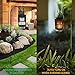 Bebrant Solar Lanterns Lights Flickering Dancing Flames Hanging Lanterns Solar Powered and USB Charging Flame Lights Outdoor Waterproof Decoration Lighting Dusk to Dawn Auto On/Off (2 Pack)
