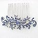 Faship Gorgeous Blue Crystal Floral Hair Comb - Blue