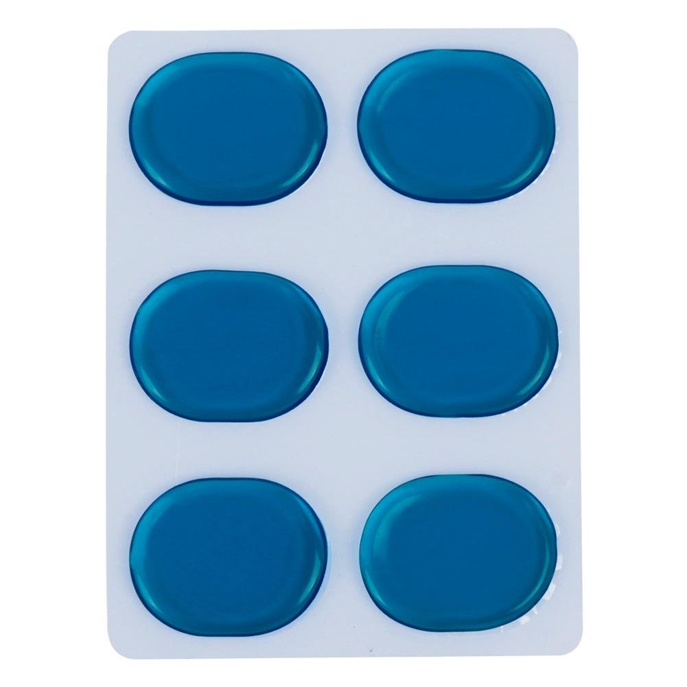 Tbest 6PCS Drum Damper Gel Pads,Transparent Silica Gel Drum Silencer Kit Snare Drum Silencing Pad Paste Drum Dampening Control (Blue)