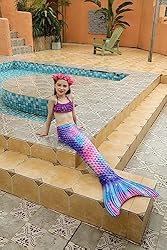 DNFUN Mermaid Tails for Swimming for Girls Monofin