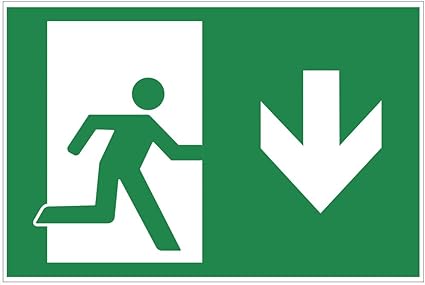 Cartello Con Freccia Verso Il Basso Per Uscita Di Emergenza In Alluminio Dibond 200 X 140 Mm Spessore 3 Mm Amazon It Fai Da Te