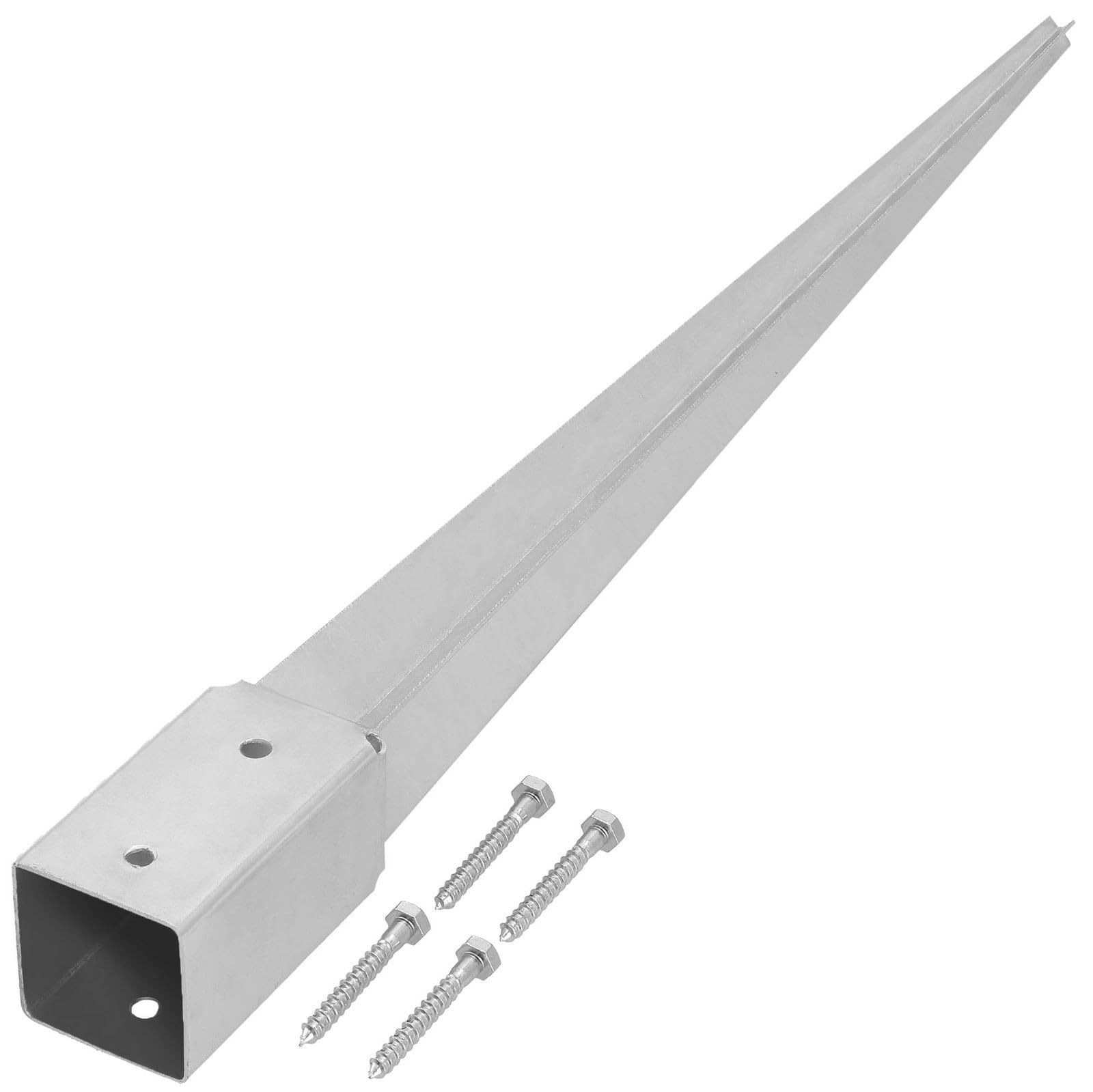 KOTARBAU® Ground Anchor - Post Spike - Galvanised Steel - 60 cm (23.62 in) - Silver - Ground Anchors Heavy Duty - 51 × 51 mm (2.01 × 2.01 in) - Post Brackets - Weather Resistant — image 1