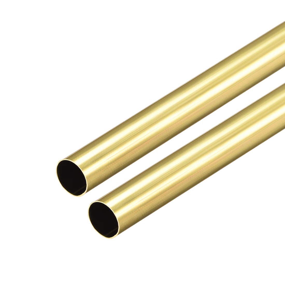 uxcell Brass Round Tube, 300mm Length 9mm OD 0.2mm Wall Thickness, Seamless Straight Pipe Tubing 2 Pcs
