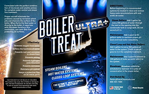 BOILER TREAT ULTRA Multi Purpose Boiler Water Treatment - 1 Gallon | Prevents Scale & Lime in Steam Boilers, Hot Water Systems, Closed Loop Systems & Wood Burning Boilers
