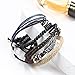 Creazy New Men's Braided Leather Stainless Steel Cuff Bangle Bracelet Wristband