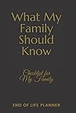 What My family Should Know, Checklist for my