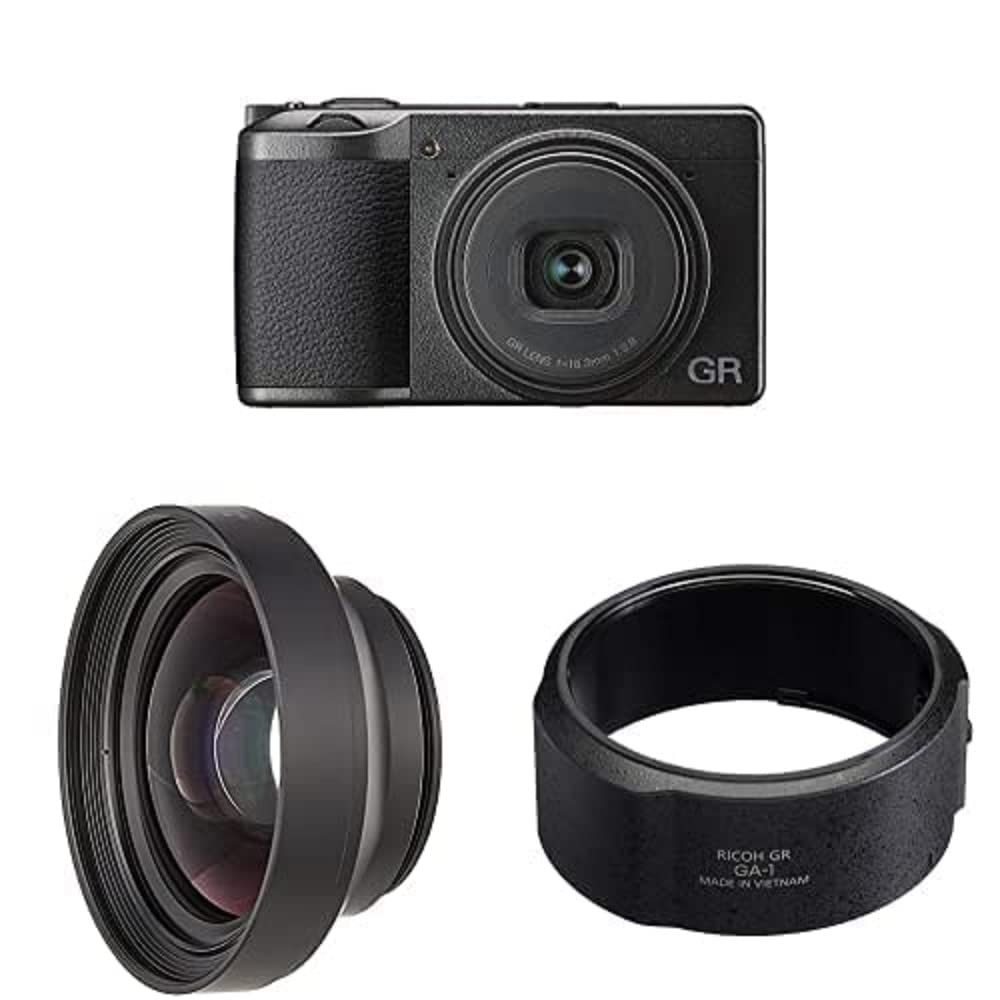 Ricoh GR III Digital Camera with GW-4 Wide Conversion Lens and GA-1 Lens Adapter