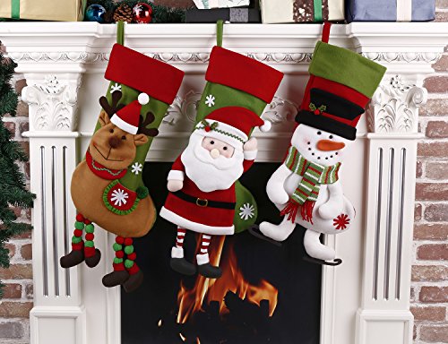 Christmas Stockings Gift Candy Bag Cartoon Santa Claus Xmas Stockings Holiday Decor (18") - Thumbnail 4