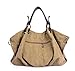 KISS GOLD(TM European Style Canvas Large Tote/Travel Bag/Duffle Bag/Shopping Bag, Size 22 '' X6.3'' X 14.2 '' (Army Green)