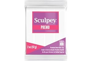 Polyform Sculpey Premo™ Polymer Oven-Bake Clay, White, Non Toxic, 2 oz. bar, Great for jewelry making, holiday, DIY, mixed media and home décor projects. Premium clay perfect for clayers and artists.